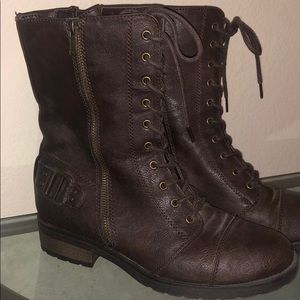 Dark Brown Lace Up Boots 7.5